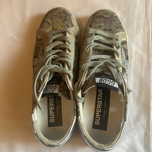 Golden Goose Superstar, Private Edition sparkle snake print, size 38 or US 8 - Picture 2 of 7